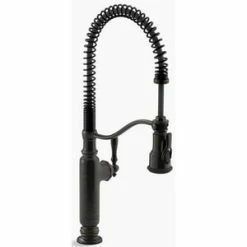 Deals 🎁 KOHLER Tournant™ Single Handle Pull Down Semi-Professional Kitchen Faucet with Three-Function Spray, Magnetic Docking, Sweep Spray and BerrySoft Technology in Oil Rubbed Bronze ⌛