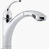 Cheap ⌛ KOHLER Forte® Single Handle Pull Out Kitchen Faucet with Two-Function Spray and MasterClean Technology in Polished Chrome 🎁 -Kitchen and bathroom Sale Query 110