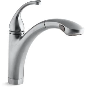 Hot Sale 🔔 KOHLER Forte® Single Handle Pull Out Kitchen Faucet with Two-Function Spray and MasterClean Technology in Brushed Chrome 💯 3 Hot Sale 🔔 KOHLER Forte® Single Handle Pull Out Kitchen Faucet with Two-Function Spray and MasterClean Technology in Brushed Chrome 💯