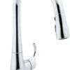 Cheap 🧨 KOHLER Simplice® Single Handle Pull Down Kitchen Faucet with Three-Function Spray, Magnetic Docking and Sweep Spray Technology in Polished Chrome 🤩 -Kitchen and bathroom Sale Query 127