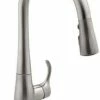 Discount ✨ KOHLER Simplice® Single Handle Pull Down Kitchen Faucet with Three-Function Spray, Magnetic Docking and Sweep Spray Technology in Vibrant® Stainless 🌟 -Kitchen and bathroom Sale Query 128