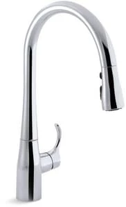 Wholesale 🥰 KOHLER Simplice® Single Handle Pull Down Kitchen Faucet with Three-Function Spray, Magnetic Docking and Sweep Spray Technology in Polished Chrome 💯
