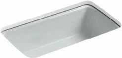 Best deal 🔔 KOHLER Cape Dory® 33 x 22 in. 5 Hole Cast Iron Single Bowl Undermount Kitchen Sink in Ice™ Grey 🥰