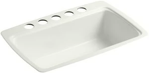 Cheap 👏 KOHLER Cape Dory® 33 x 22 in. 5 Hole Cast Iron Single Bowl Undermount Kitchen Sink in Dune ⌛ 3 Cheap 👏 KOHLER Cape Dory® 33 x 22 in. 5 Hole Cast Iron Single Bowl Undermount Kitchen Sink in Dune ⌛