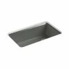 Cheapest 👏 KOHLER Riverby® 33 x 22 in. 5 Hole Cast Iron Single Bowl Undermount Kitchen Sink in Thunder™ Grey 🔥 2 Cheapest 👏 KOHLER Riverby® 33 x 22 in. 5 Hole Cast Iron Single Bowl Undermount Kitchen Sink in Thunder™ Grey 🔥 -Kitchen and bathroom Sale Query 138