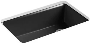 Cheap 🛒 KOHLER Riverby® 33 x 22 in. 5 Hole Cast Iron Single Bowl Undermount Kitchen Sink in Black Black™ ❤️ 3 Cheap 🛒 KOHLER Riverby® 33 x 22 in. 5 Hole Cast Iron Single Bowl Undermount Kitchen Sink in Black Black™ ❤️