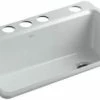 Best Pirce 👍 KOHLER Riverby® 33 x 22 in. 5 Hole Cast Iron Single Bowl Undermount Kitchen Sink in Ice™ Grey 👏 -Kitchen and bathroom Sale Query 142