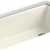 Discount 👍 KOHLER Riverby® 33 x 22 in. 5 Hole Cast Iron Single Bowl Undermount Kitchen Sink in Biscuit ❤️ 2 Discount 👍 KOHLER Riverby® 33 x 22 in. 5 Hole Cast Iron Single Bowl Undermount Kitchen Sink in Biscuit ❤️ -Kitchen and bathroom Sale Query 144