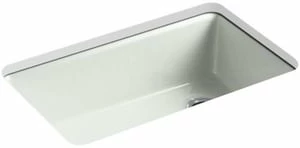 Hot Sale ⭐ KOHLER Riverby® 33 x 22 in. 5 Hole Cast Iron Single Bowl Undermount Kitchen Sink in Sea Salt™ 🥰 3 Hot Sale ⭐ KOHLER Riverby® 33 x 22 in. 5 Hole Cast Iron Single Bowl Undermount Kitchen Sink in Sea Salt™ 🥰