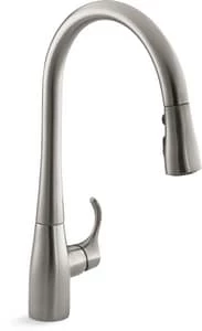 Promo ✨ KOHLER Simplice® Single Handle Pull Down Kitchen Faucet with Three-Function Spray, Magnetic Docking and Sweep Spray Technology in Vibrant® Stainless 😉