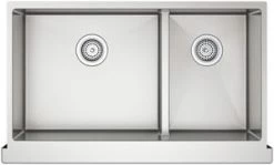 Cheapest ⭐ KOHLER Strive® 35-1/2 x 21-1/4 in. Stainless Steel Double Bowl Farmhouse Kitchen Sink with Smart Divide and SilentShield Sound Dampening - Includes Bottom Sink Rack ⭐