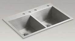 Buy 🌟 KOHLER Vault™ 33 x 22 in. 4-Hole Stainless Steel Double Bowl Dual Mount Kitchen Sink with Sound Dampening ⌛ 6 Buy 🌟 KOHLER Vault™ 33 x 22 in. 4-Hole Stainless Steel Double Bowl Dual Mount Kitchen Sink with Sound Dampening ⌛ -Kitchen and bathroom Sale Query 204