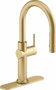 Top 10 🌟 KOHLER Crue™ Single Handle Pull Down Kitchen Faucet in Vibrant® Brushed Moderne Brass 🥰