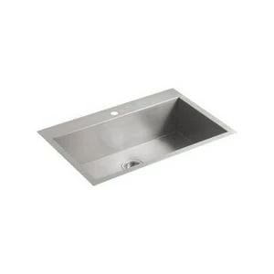 Hot Sale 🔔 KOHLER Vault™ 33 x 22 in. 1-Hole Stainless Steel Single Bowl Dual Mount Kitchen Sink with Sound Dampening 👍 3 Hot Sale 🔔 KOHLER Vault™ 33 x 22 in. 1-Hole Stainless Steel Single Bowl Dual Mount Kitchen Sink with Sound Dampening 👍