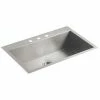 Wholesale ⌛ KOHLER Vault™ 33 x 22 in. 3-Hole Stainless Steel Single Bowl Dual Mount Kitchen Sink with Sound Dampening 🥰 1 Wholesale ⌛ KOHLER Vault™ 33 x 22 in. 3-Hole Stainless Steel Single Bowl Dual Mount Kitchen Sink with Sound Dampening 🥰 -Kitchen and bathroom Sale Query 22