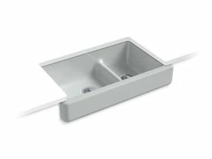 Best Sale 🤩 KOHLER Whitehaven® 35-1/2 x 21-9/16 in. Cast Iron Double Bowl Farmhouse Kitchen Sink with Smart Divide in Ice™ Grey 😀 3 Best Sale 🤩 KOHLER Whitehaven® 35-1/2 x 21-9/16 in. Cast Iron Double Bowl Farmhouse Kitchen Sink with Smart Divide in Ice™ Grey 😀