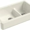 Cheapest 🧨 KOHLER Whitehaven® 35-1/2 x 21-9/16 in. Cast Iron Double Bowl Farmhouse Kitchen Sink with Smart Divide in Biscuit 🧨 2 Cheapest 🧨 KOHLER Whitehaven® 35-1/2 x 21-9/16 in. Cast Iron Double Bowl Farmhouse Kitchen Sink with Smart Divide in Biscuit 🧨 -Kitchen and bathroom Sale Query 223