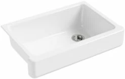 Cheap ✔️ KOHLER Whitehaven® 32-1/2 x 21-9/16 in. Cast Iron Single Bowl Farmhouse Kitchen Sink with Short Apron in White 🔔