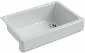 Budget 🛒 KOHLER Whitehaven® 32-1/2 x 21-9/16 in. Cast Iron Single Bowl Farmhouse Kitchen Sink with Short Apron in Ice™ Grey 🛒 3 Budget 🛒 KOHLER Whitehaven® 32-1/2 x 21-9/16 in. Cast Iron Single Bowl Farmhouse Kitchen Sink with Short Apron in Ice™ Grey 🛒