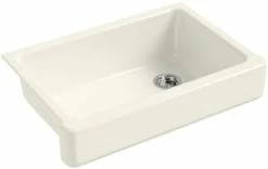 Discount 😉 KOHLER Whitehaven® 32-1/2 x 21-9/16 in. Cast Iron Single Bowl Farmhouse Kitchen Sink with Short Apron in Biscuit 🔔