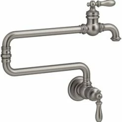 New ✔️ KOHLER Artifacts® Two Handle Lever Handle Pot Filler in Vibrant Stainless 🛒