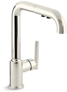 Hot Sale 😀 KOHLER Purist® Single Handle Pull Out Kitchen Faucet in Vibrant® Polished Nickel 🛒