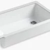 Cheapest 😀 KOHLER Whitehaven® 35-1/2 x 21-9/16 in. Cast Iron Single Bowl Farmhouse Kitchen Sink with Short Apron in White 🔔 -Kitchen and bathroom Sale Query 28