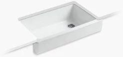 Cheapest 😀 KOHLER Whitehaven® 35-1/2 x 21-9/16 in. Cast Iron Single Bowl Farmhouse Kitchen Sink with Short Apron in White 🔔
