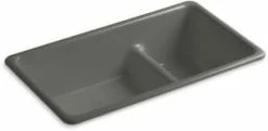 Top 10 🔔 KOHLER Iron/Tones® 33 x 18-3/4 in. No Hole Cast Iron Double Bowl Dual Mount Kitchen Sink in Thunder™ Grey 🎁