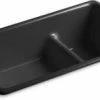 Discount 💯 KOHLER Iron/Tones® 33 x 18-3/4 in. No Hole Cast Iron Double Bowl Dual Mount Kitchen Sink in Black Black™ 👏 -Kitchen and bathroom Sale Query 284
