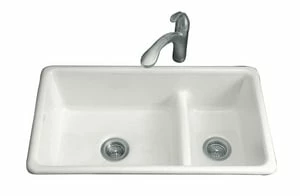 Best reviews of 🧨 KOHLER Iron/Tones® 33 x 18-3/4 in. No Hole Cast Iron Double Bowl Dual Mount Kitchen Sink in Sea Salt™ ❤️ 3 Best reviews of 🧨 KOHLER Iron/Tones® 33 x 18-3/4 in. No Hole Cast Iron Double Bowl Dual Mount Kitchen Sink in Sea Salt™ ❤️
