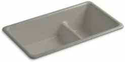Cheapest 🤩 KOHLER Iron/Tones® 33 x 18-3/4 in. No Hole Cast Iron Double Bowl Dual Mount Kitchen Sink in Cashmere 🎉