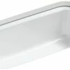Promo 🎁 KOHLER Bakersfield™ 31 x 22 in. 5 Hole Cast Iron Single Bowl Undermount Kitchen Sink in White ⌛ -Kitchen and bathroom Sale Query 297