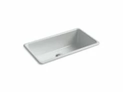 Discount 💯 KOHLER Iron/Tones® 33 x 18-3/4 in. No-Hole Cast Iron Single Bowl Dual Mount Kitchen Sink in Ice™ Grey 💯