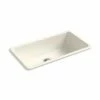 Buy 💯 KOHLER Iron/Tones® 33 x 18-3/4 in. No-Hole Cast Iron Single Bowl Dual Mount Kitchen Sink in Biscuit 🧨 -Kitchen and bathroom Sale Query 302
