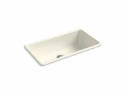 Buy 💯 KOHLER Iron/Tones® 33 x 18-3/4 in. No-Hole Cast Iron Single Bowl Dual Mount Kitchen Sink in Biscuit 🧨