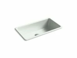 Wholesale 🔔 KOHLER Iron/Tones® 33 x 18-3/4 in. No-Hole Cast Iron Single Bowl Dual Mount Kitchen Sink in Sea Salt™ 🧨