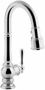 Buy 😍 KOHLER Artifacts® Single Handle Pull Down Kitchen Faucet with Three-Function Spray, Magnetic Docking and Sweep Spray Technology in Polished Chrome 😀
