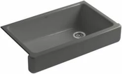 Best Pirce 🔥 KOHLER Whitehaven® 35-1/2 x 21-9/16 in. Cast Iron Single Bowl Farmhouse Kitchen Sink with Short Apron in Thunder™ Grey 💯