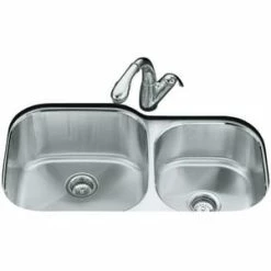 New ✔️ KOHLER Undertone® 35-1/8 x 20-1/8 in. Stainless Steel Double Bowl Undermount Kitchen Sink with Sound Dampening 👍