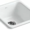 Buy ❤️ KOHLER Iron/Tones® 17 x 18-3/4 in. No Hole Cast Iron Single Bowl Dual Mount Kitchen Sink in White 🧨 -Kitchen and bathroom Sale Query 317