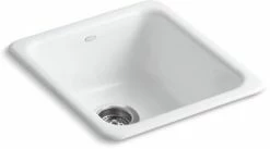 Buy ❤️ KOHLER Iron/Tones® 17 x 18-3/4 in. No Hole Cast Iron Single Bowl Dual Mount Kitchen Sink in White 🧨