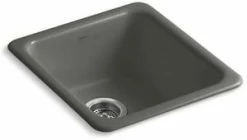 Discount 🤩 KOHLER Iron/Tones® 17 x 18-3/4 in. No Hole Cast Iron Single Bowl Dual Mount Kitchen Sink in Thunder™ Grey 🔥
