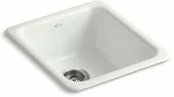 Cheap 🔥 KOHLER Iron/Tones® 17 x 18-3/4 in. No Hole Cast Iron Single Bowl Dual Mount Kitchen Sink in Dune 🔥