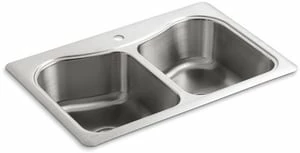 Cheap ✨ KOHLER Staccato™ 33 x 22 in. 1-Hole Stainless Steel Double Bowl Drop-in Kitchen Sink with Sound Dampening 🥰 3 Cheap ✨ KOHLER Staccato™ 33 x 22 in. 1-Hole Stainless Steel Double Bowl Drop-in Kitchen Sink with Sound Dampening 🥰