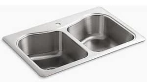 Cheap ✨ KOHLER Staccato™ 33 x 22 in. 1-Hole Stainless Steel Double Bowl Drop-in Kitchen Sink with Sound Dampening 🥰 4 Cheap ✨ KOHLER Staccato™ 33 x 22 in. 1-Hole Stainless Steel Double Bowl Drop-in Kitchen Sink with Sound Dampening 🥰 - Image 2