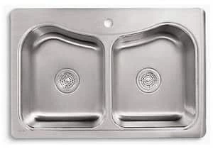 Cheap ✨ KOHLER Staccato™ 33 x 22 in. 1-Hole Stainless Steel Double Bowl Drop-in Kitchen Sink with Sound Dampening 🥰 5 Cheap ✨ KOHLER Staccato™ 33 x 22 in. 1-Hole Stainless Steel Double Bowl Drop-in Kitchen Sink with Sound Dampening 🥰 - Image 3