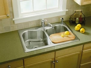 Cheap ✨ KOHLER Staccato™ 33 x 22 in. 1-Hole Stainless Steel Double Bowl Drop-in Kitchen Sink with Sound Dampening 🥰 6 Cheap ✨ KOHLER Staccato™ 33 x 22 in. 1-Hole Stainless Steel Double Bowl Drop-in Kitchen Sink with Sound Dampening 🥰 - Image 4