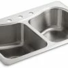 Coupon 😍 KOHLER Staccato™ 33 x 22 in. 3-Hole Stainless Steel Double Bowl Drop-in Kitchen Sink with Sound Dampening ✨ 1 Coupon 😍 KOHLER Staccato™ 33 x 22 in. 3-Hole Stainless Steel Double Bowl Drop-in Kitchen Sink with Sound Dampening ✨ -Kitchen and bathroom Sale Query 328