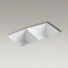 Buy 🔔 KOHLER Brookfield™ 33 x 22 in. 5 Hole Cast Iron Double Bowl Undermount Kitchen Sink in White 🌟 2 Buy 🔔 KOHLER Brookfield™ 33 x 22 in. 5 Hole Cast Iron Double Bowl Undermount Kitchen Sink in White 🌟 -Kitchen and bathroom Sale Query 331